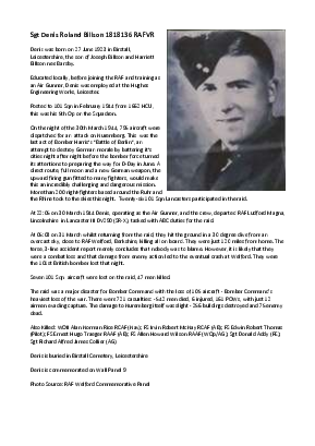 A preview of a PDF biography for Billson, Dennis Roland